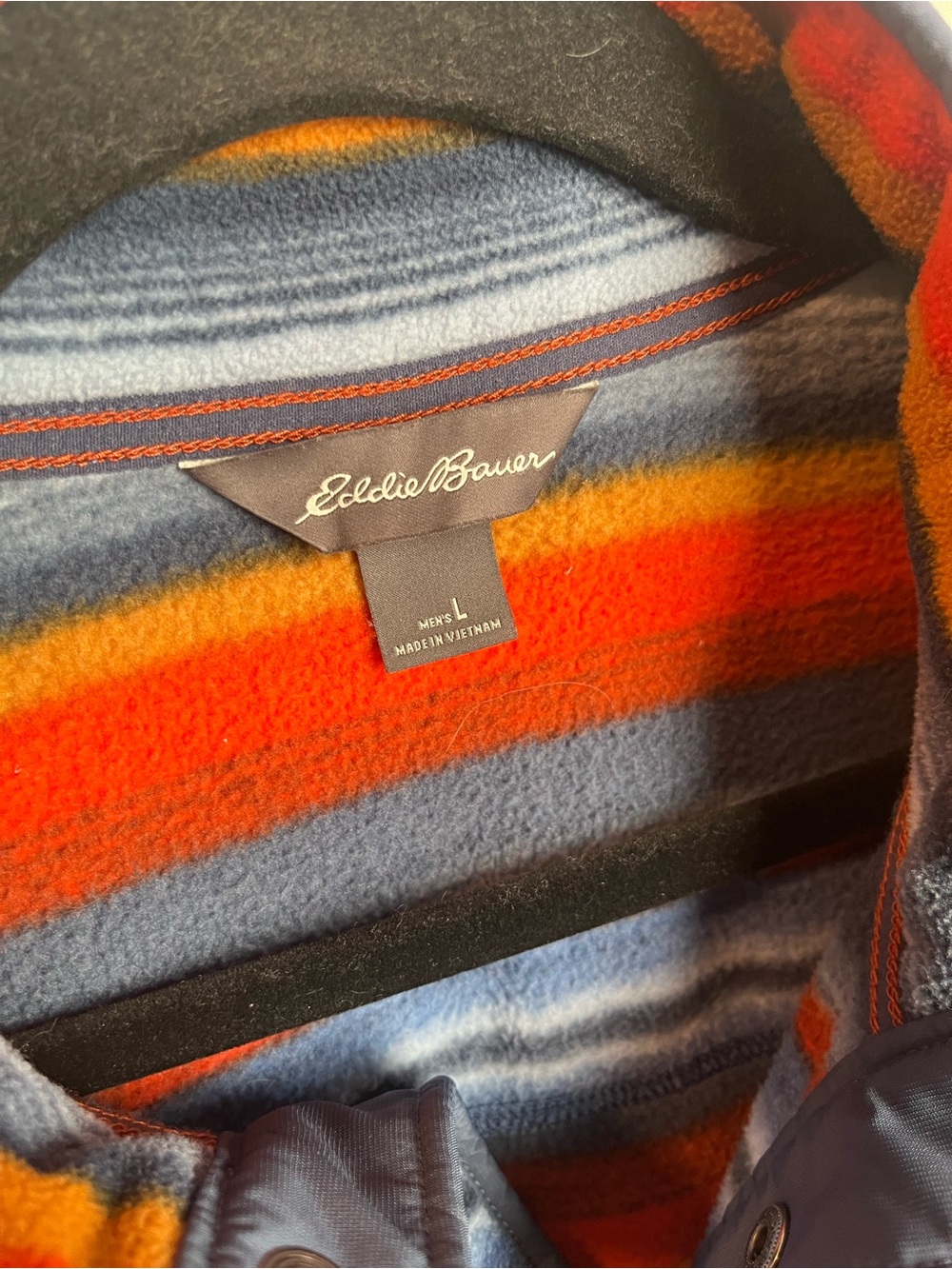 Eddie Bauer Multicolor Striped Fleece Men's Large - Picture 3 of 11